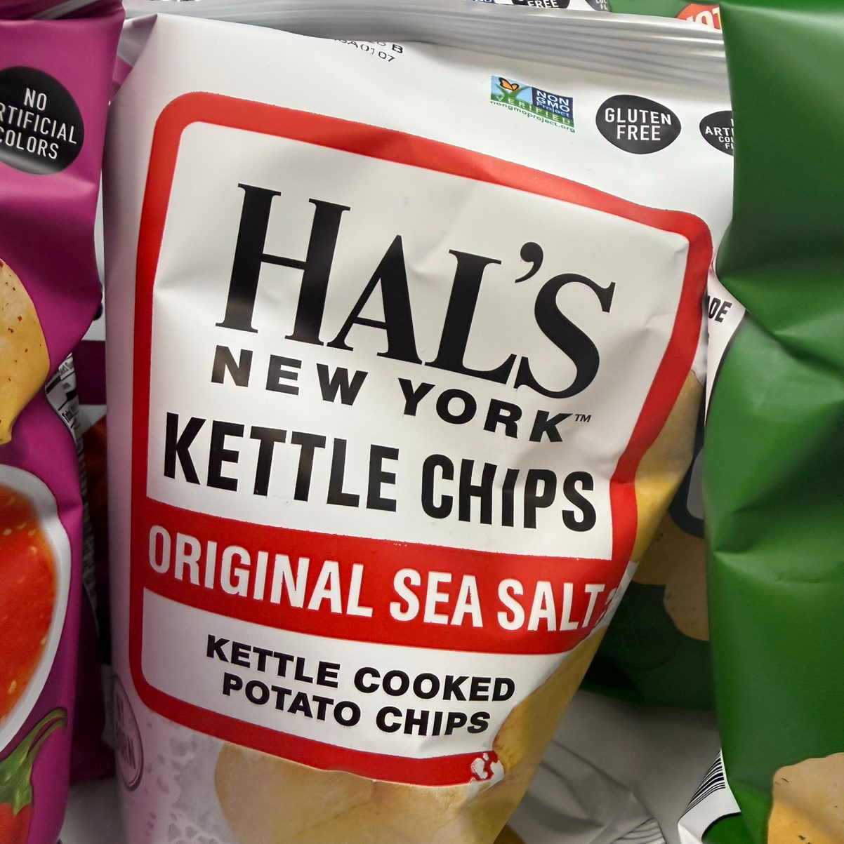 Hal’s New York original Sea Salt, Kettle Potato Chips.