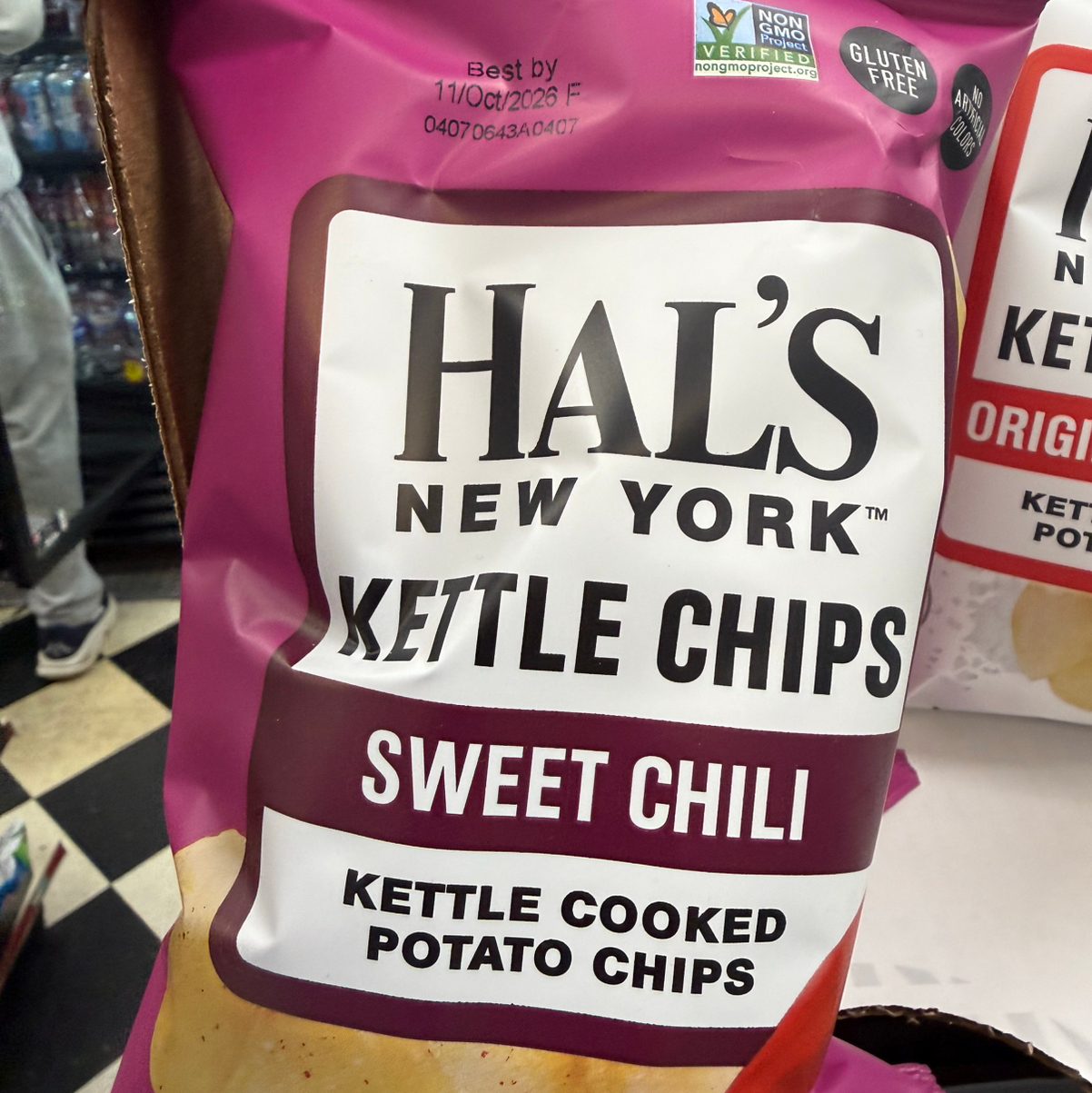 Hal’s New York Kettle Chips sweet chili.